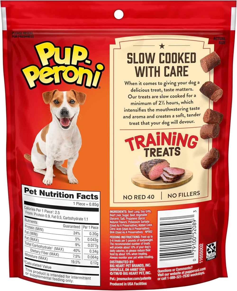 Pup-Peroni Training Treats package back label view.
