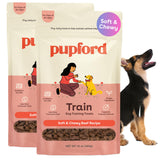 Pupford Beef Training Treats shown from the front of the package.
