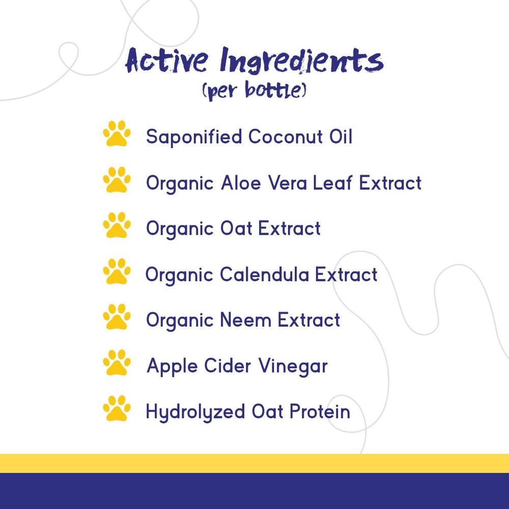 PupGrade dog shampoo and conditioner being used during a dog's bath.