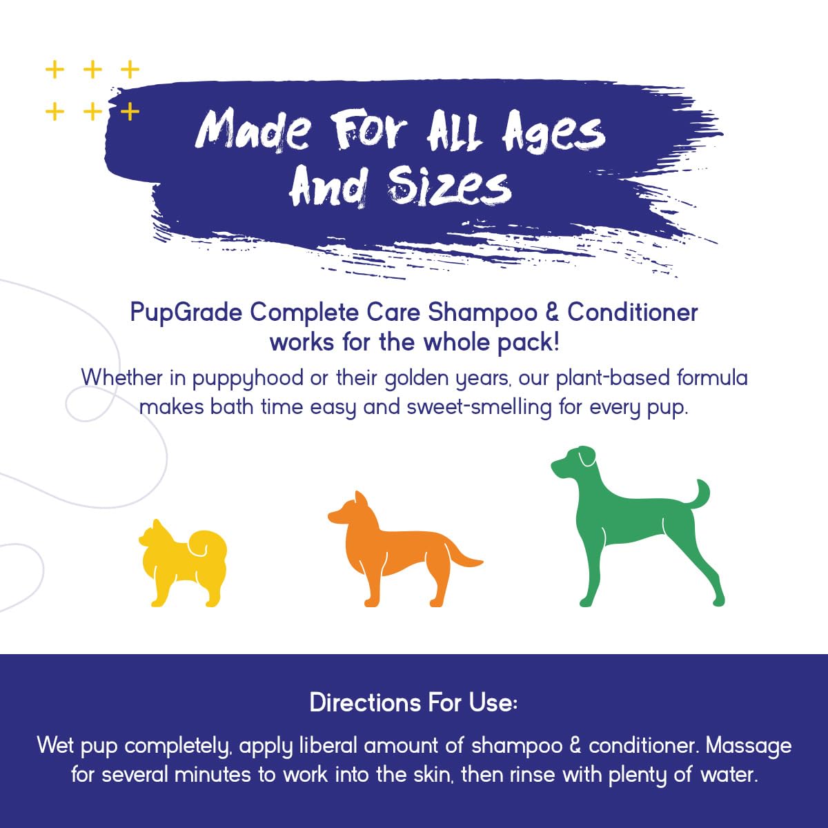 PupGrade dog shampoo and conditioner with its sensitive-skin formula highlighted.