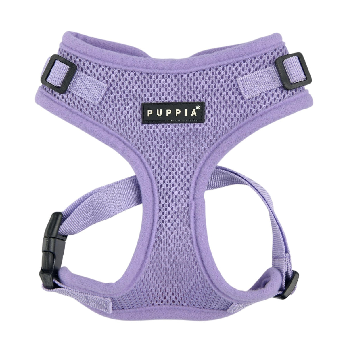Puppia Ritefit dog harness in violet shown from the front.