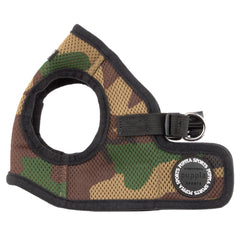 Puppia Soft B Vest CAMO dog harness shown from the front.