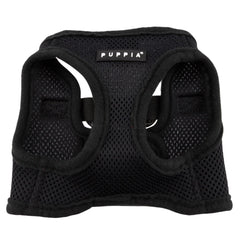 Puppia Soft Dog Harness Vest detail showing the chest Velcro and clip closure.