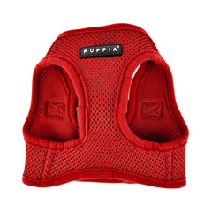 Puppia Soft Harness Vest detail showing its chest Velcro and clip closure.