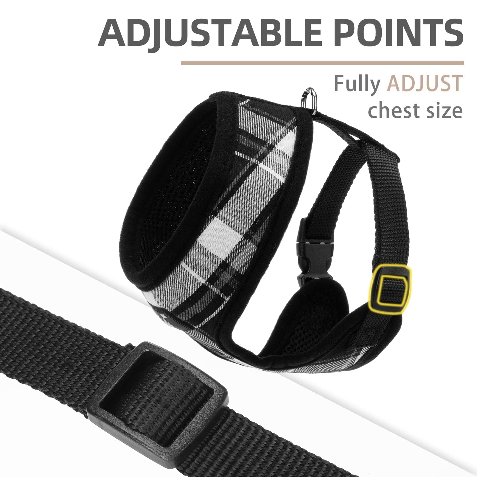 PUPTECK small dog harness air-mesh fabric shown close up.