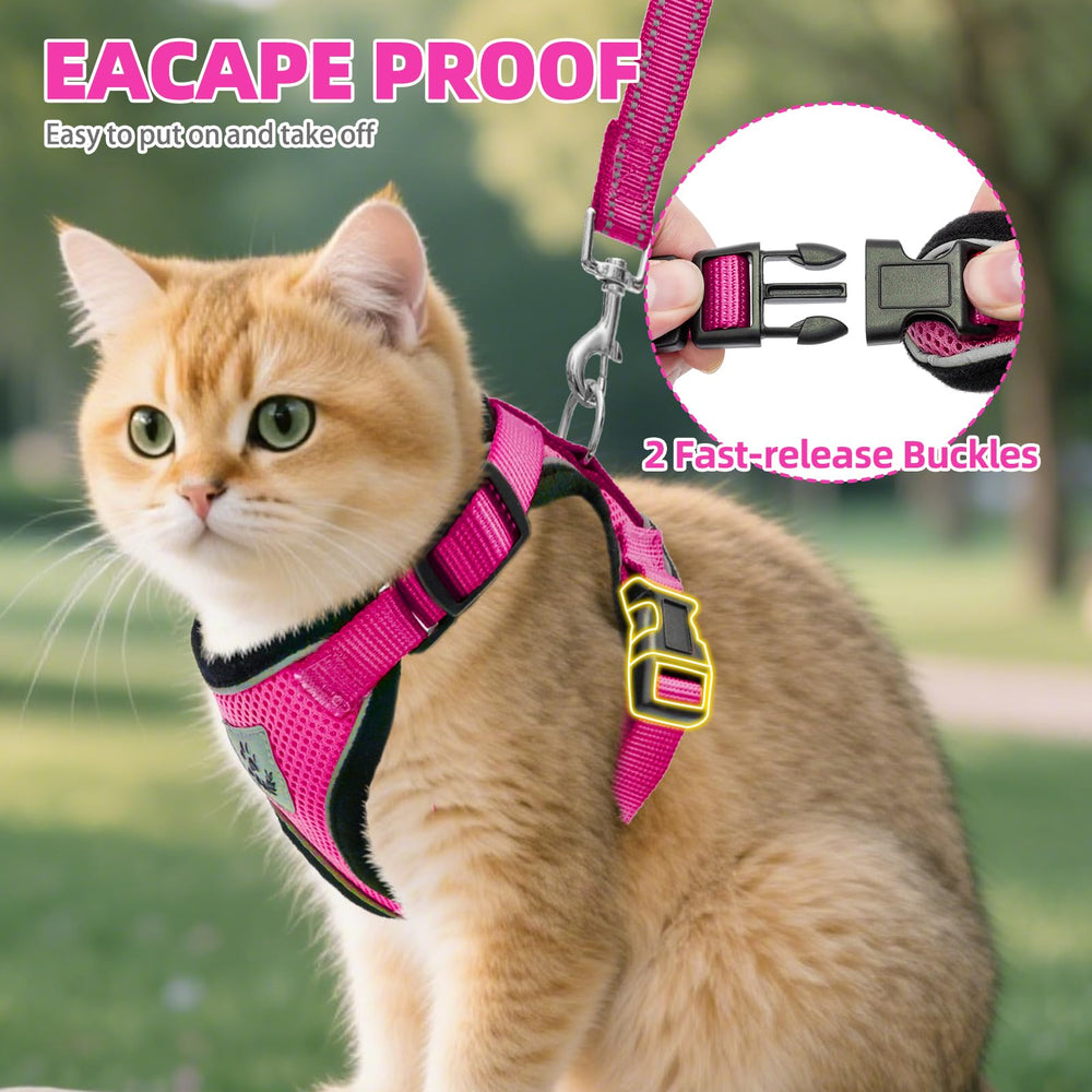 PUPTECK cat harness detail showing its adjustable straps.