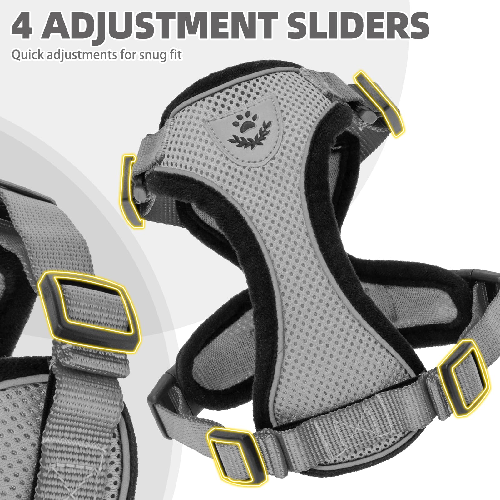 PUPTECK cat harness detail showing its adjustable straps.