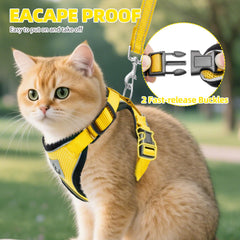 PUPTECK Cat Harness detail showing the adjustable neck and chest straps.