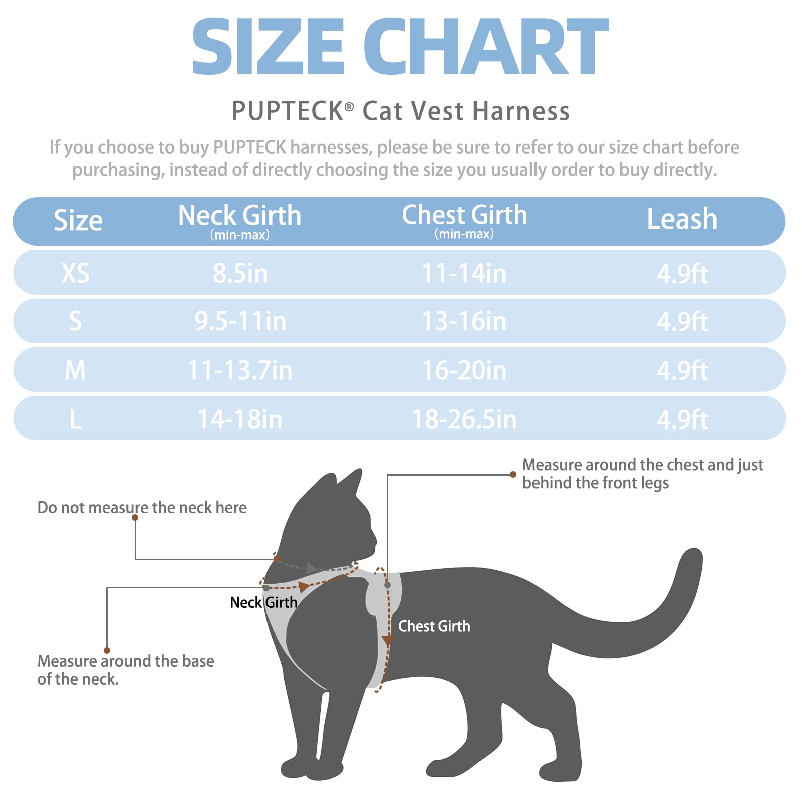 PUPTECK Cat Harness and Leash Set showing the vest and leash together.