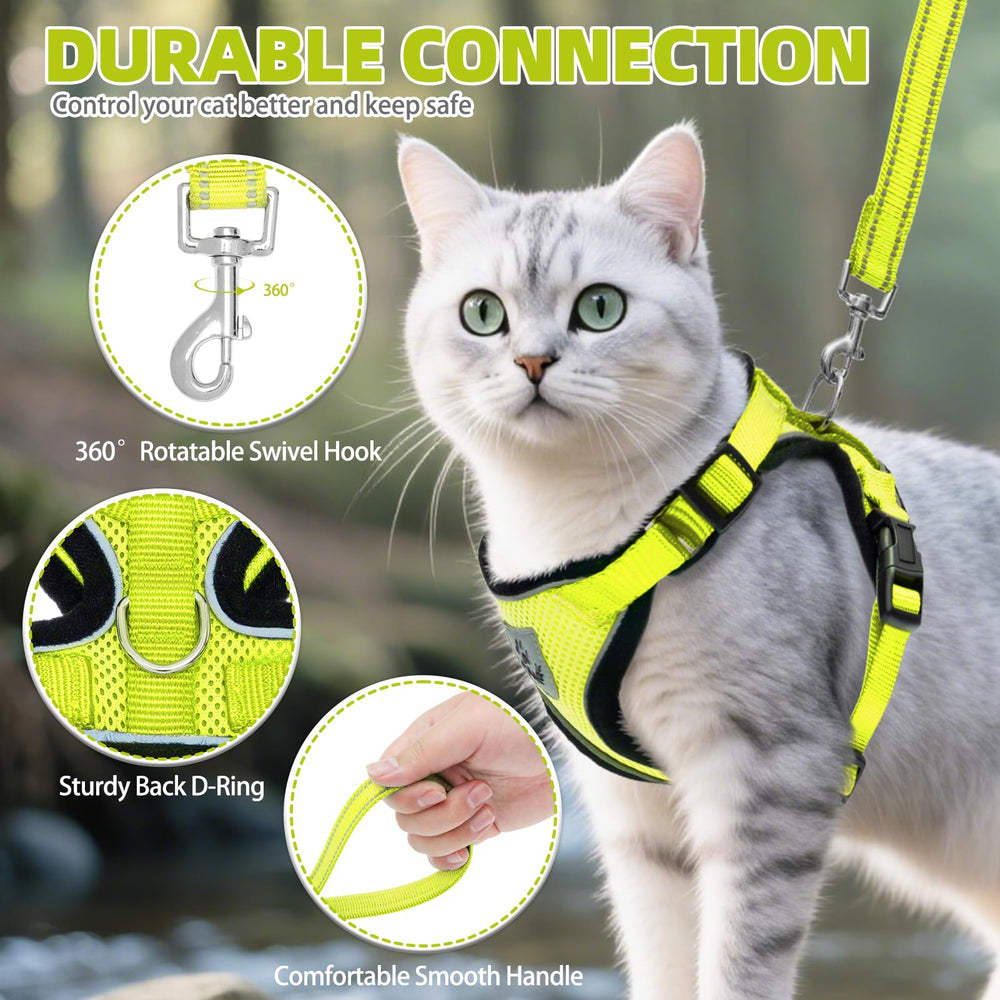 PUPTECK Cat Harness showing its adjustable chest straps and buckles.