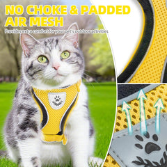 PUPTECK Cat Harness close-up showing its soft breathable mesh fabric.