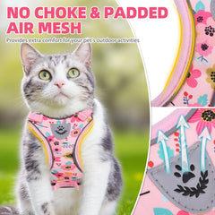 PUPTECK cat harness close-up showing its breathable mesh fabric.
