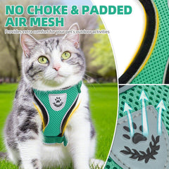 PUPTECK cat harness close-up showing its soft breathable mesh fabric.