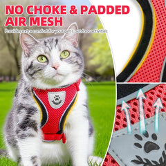 PUPTECK cat harness close-up highlighting its breathable mesh fabric.