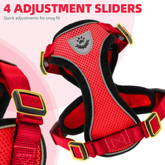 PUPTECK cat harness detail showing its quick-release buckles.