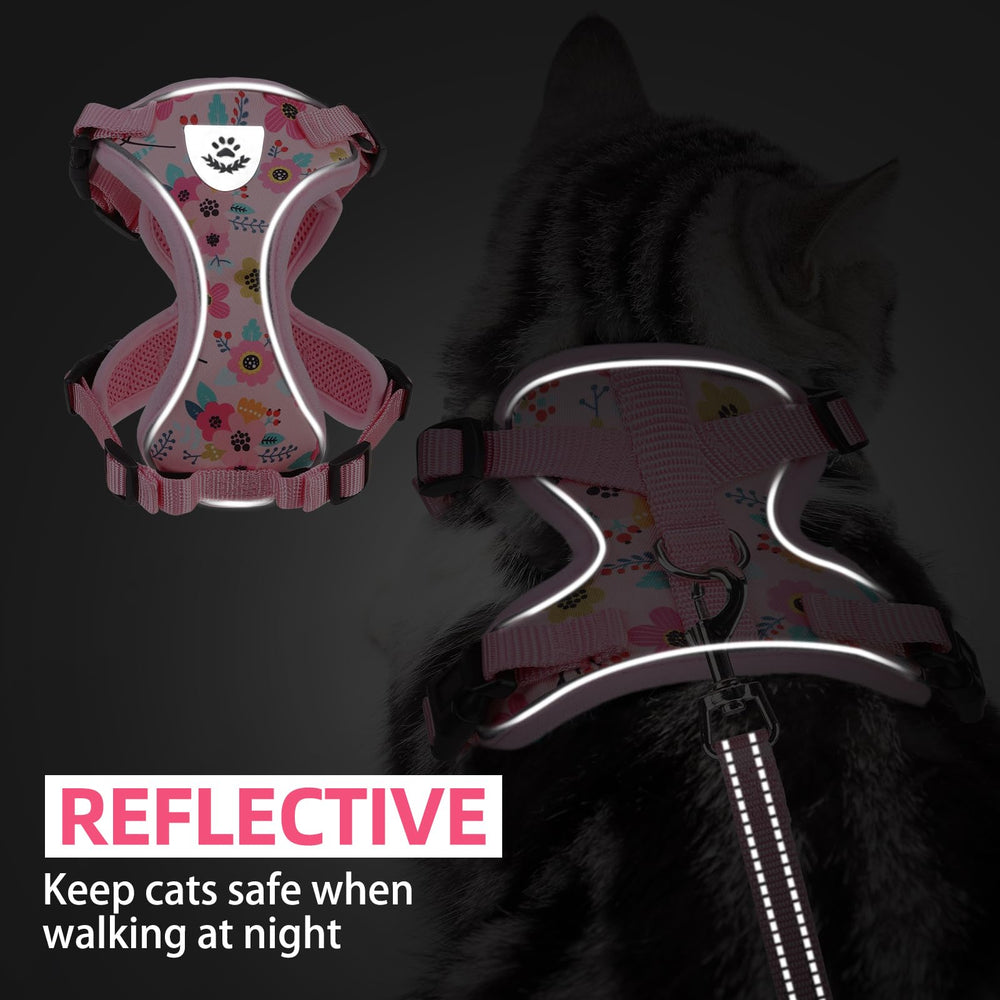 PUPTECK cat harness and leash set shown together for outdoor walks.