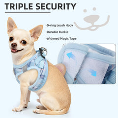 PUPTECK dog harness set with a close-up of the harness's double D-rings.