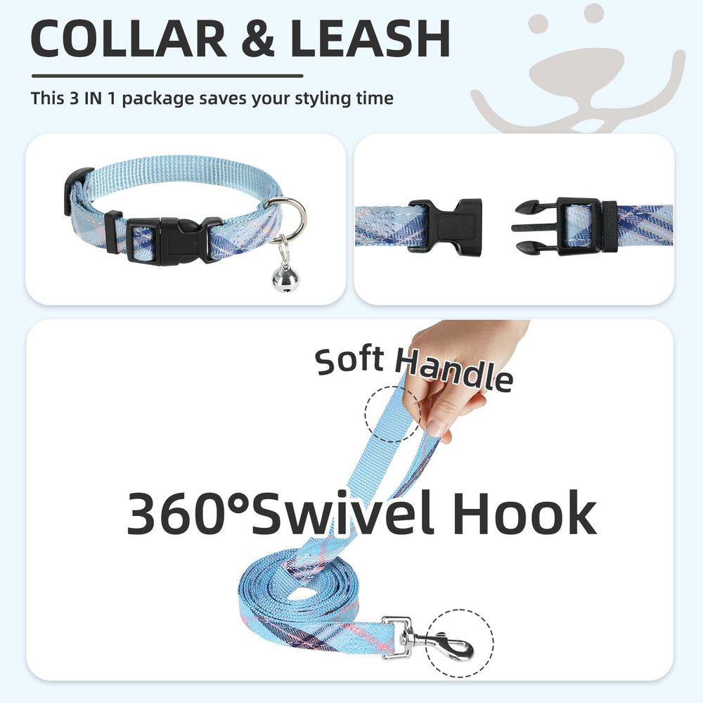PUPTECK dog harness set showing the step-in opening and quick-release buckle.