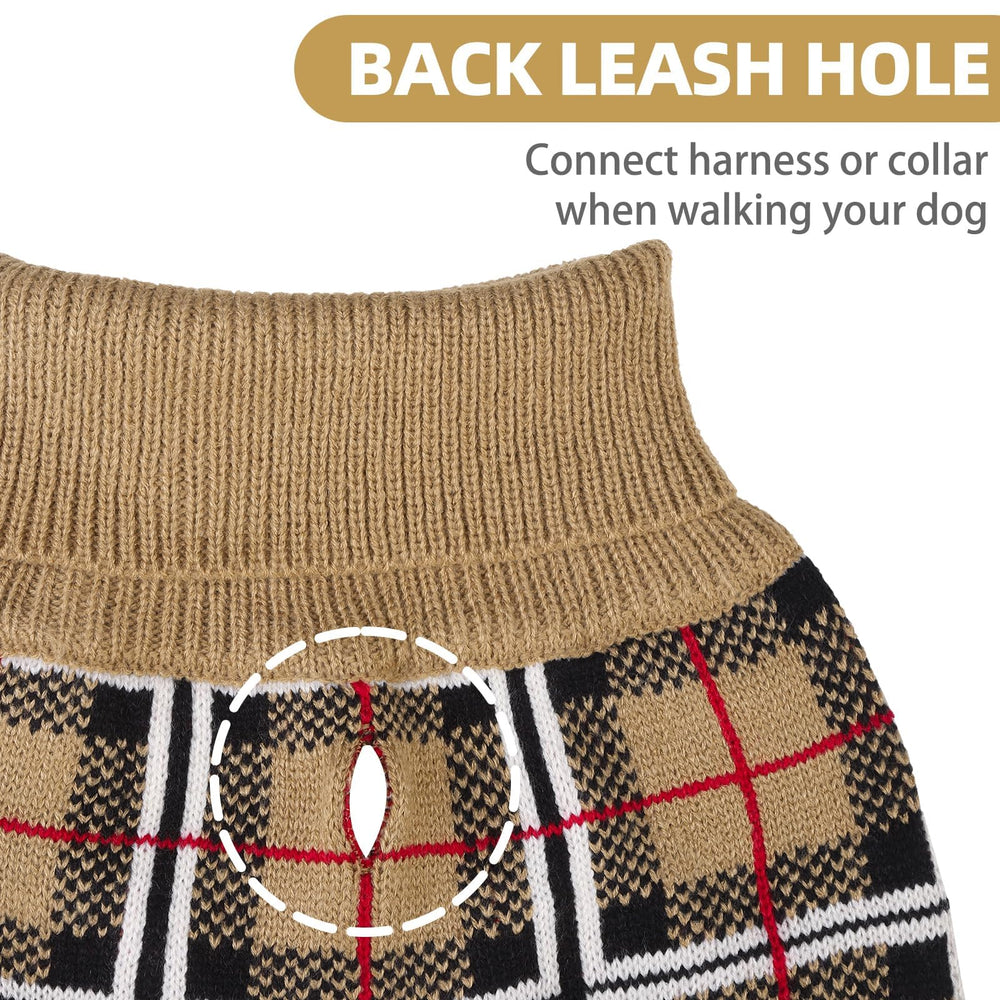 PUPTECK dog sweater detail showing its turtleneck collar.