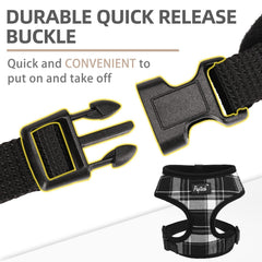 PUPTECK small dog harness metal D-ring and leash connection shown close up.
