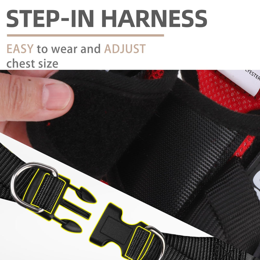 PUPTECK small dog harness close-up highlighting its air mesh fabric.