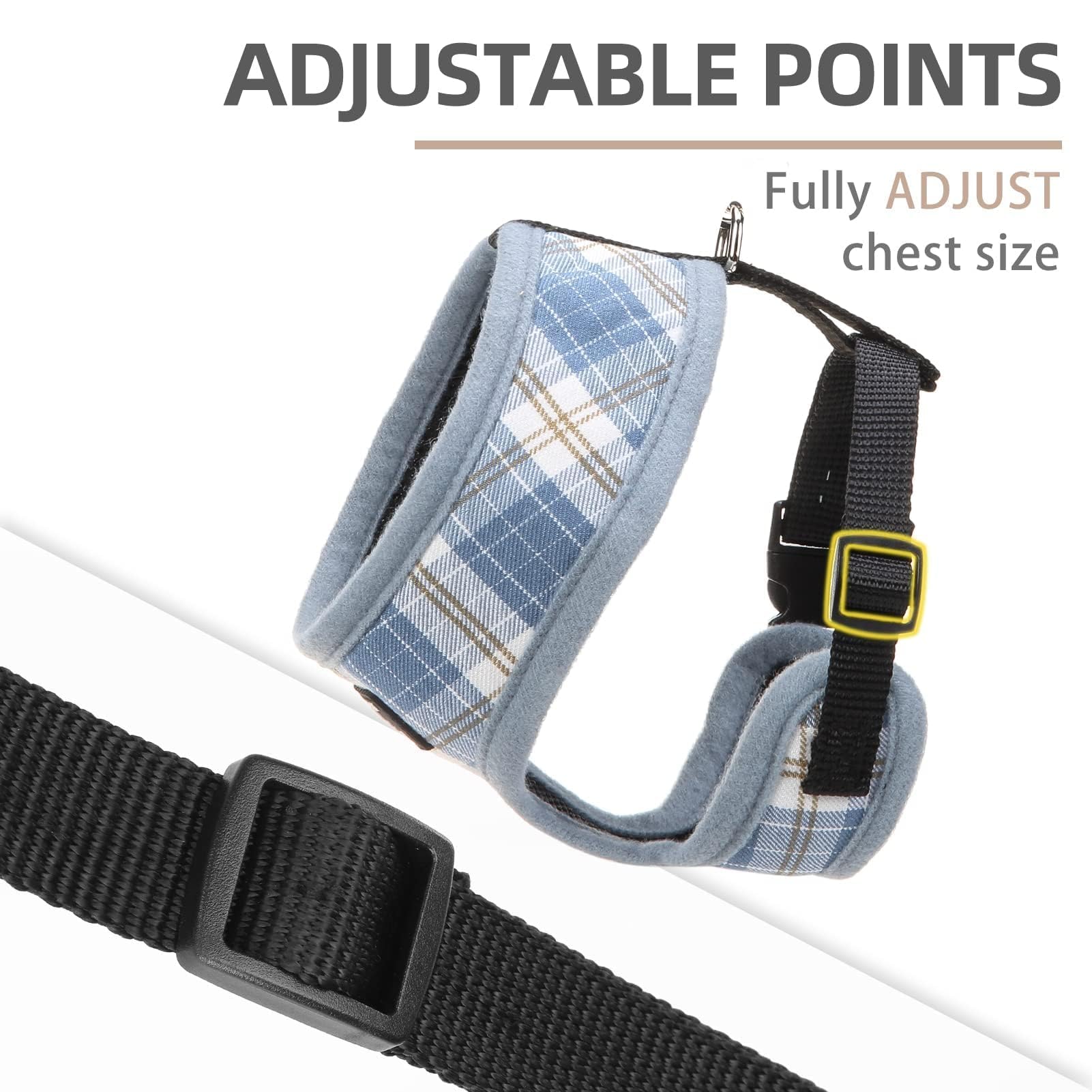 PUPTECK small dog harness detail showing the air-mesh fabric and soft edge.