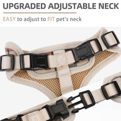 PUPTECK small dog harness air-mesh fabric shown close up.