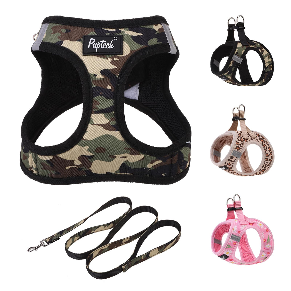PUPTECK small dog harness shown from the front.