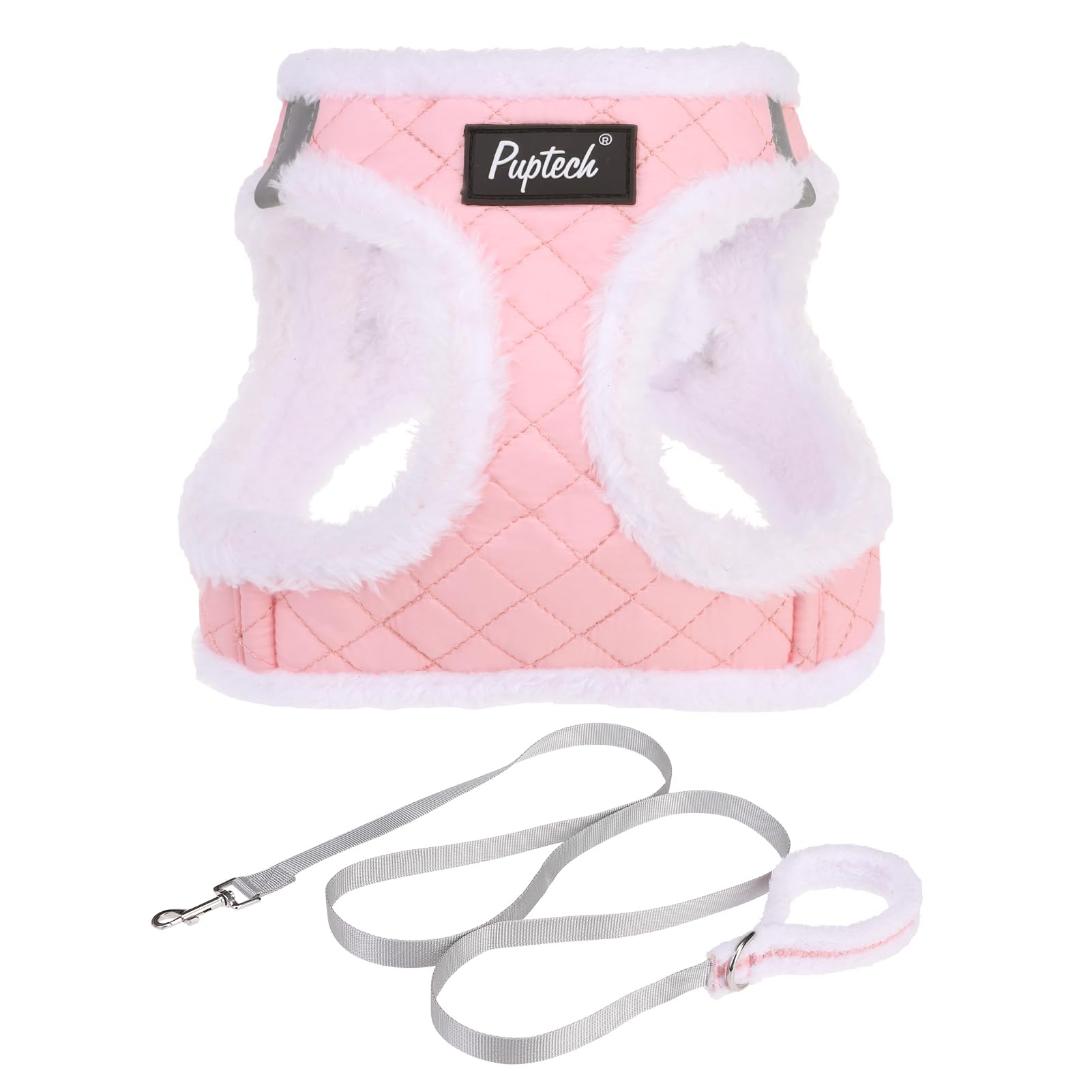 PUPTECK small dog harness and leash set shown from the front.