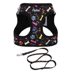 PUPTECK small dog harness and leash set shown from the front.
