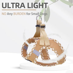 PUPTECK small dog harness detail showing reflective strips on both sides.