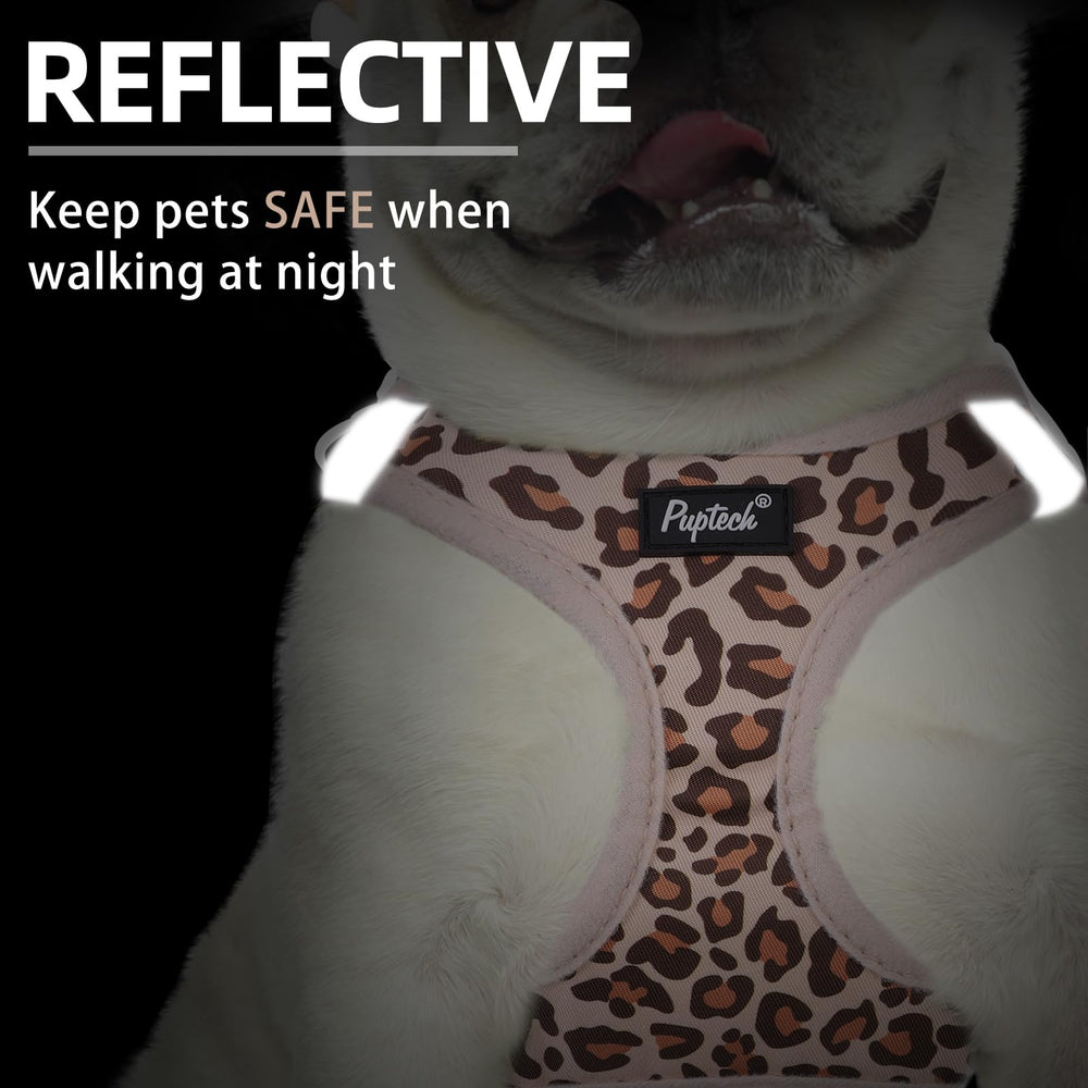 PUPTECK small dog harness showing reflective strips on its sides.