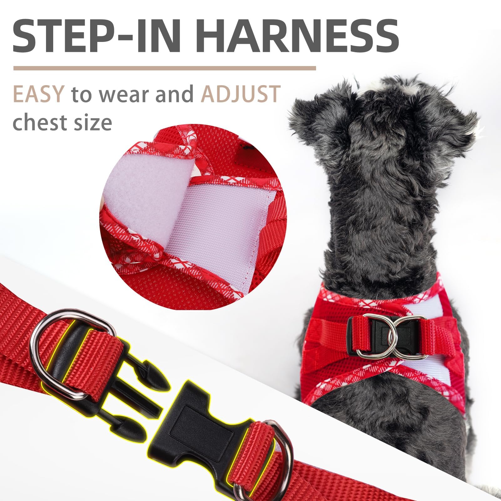 PUPTECK small dog harness showing the step-in leg openings.