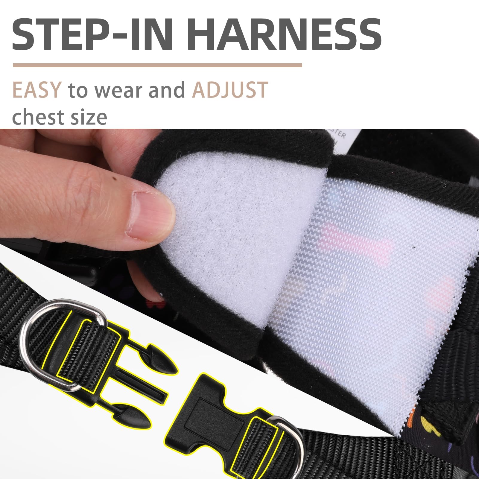 PUPTECK small dog harness shown with its step-in design.