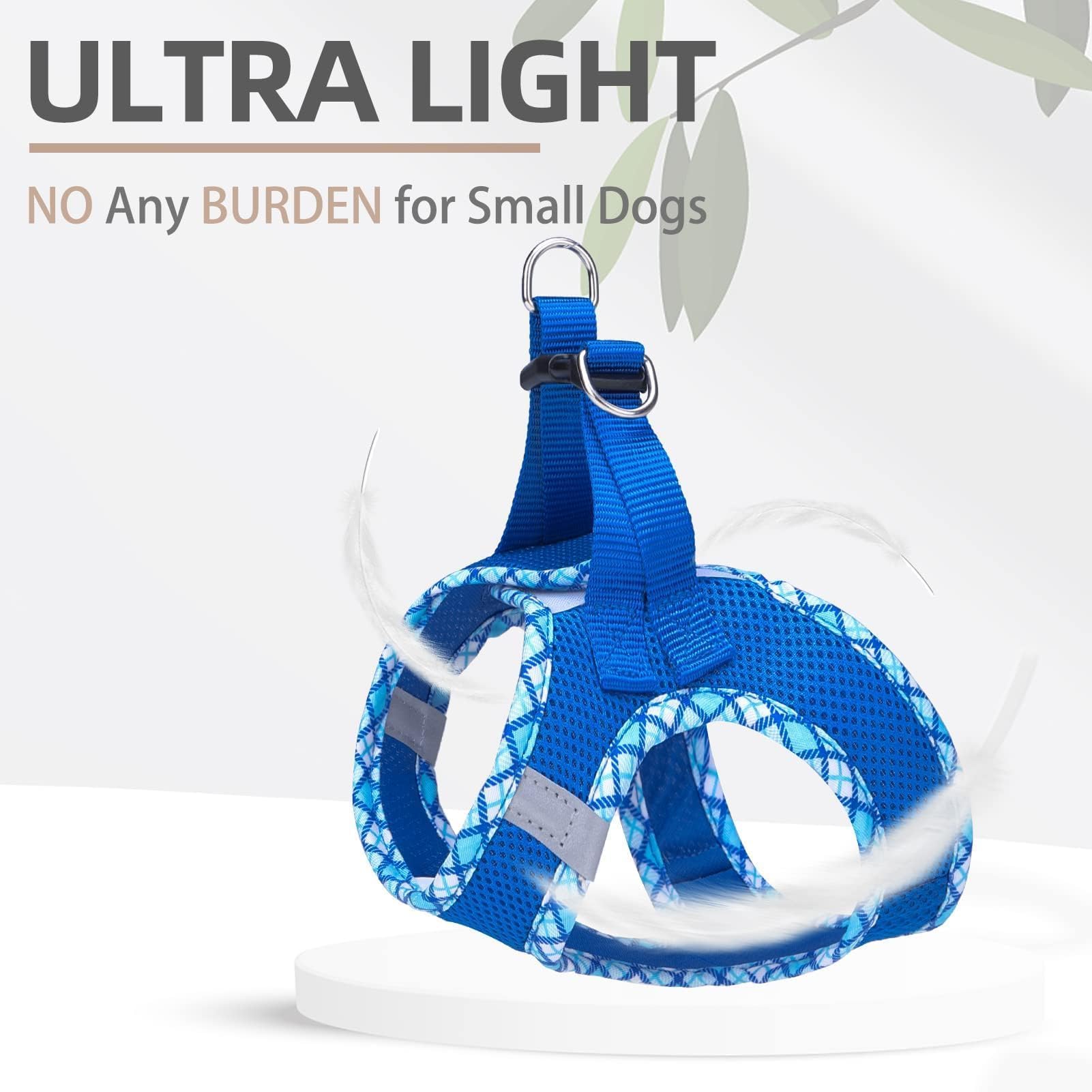 PUPTECK small dog harness shown in use with its step-in design.