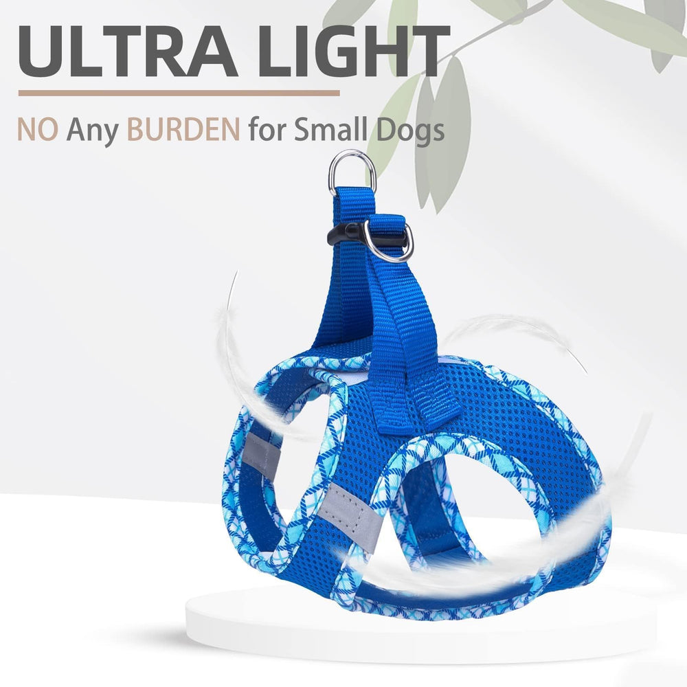 PUPTECK small dog harness shown in use with its step-in design.