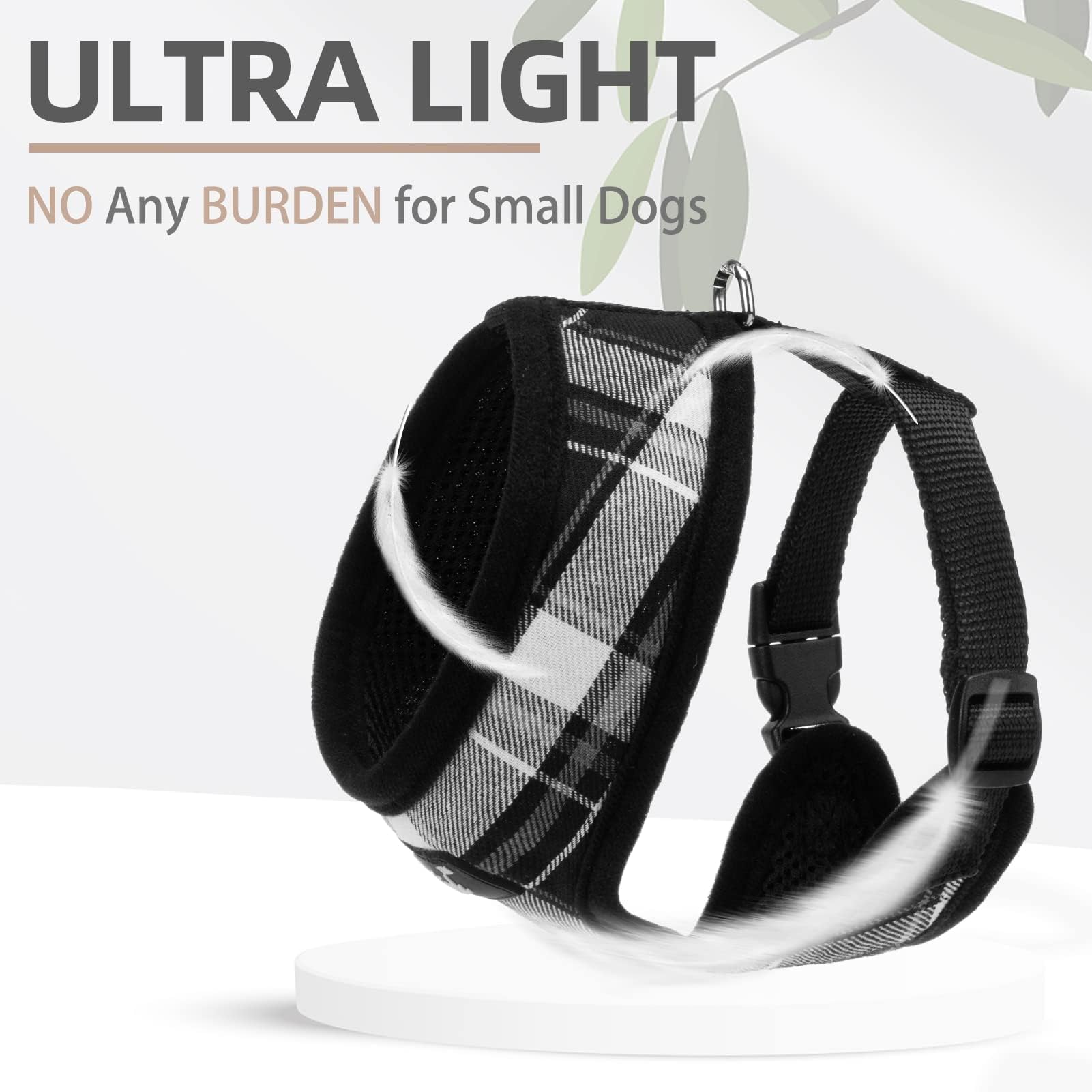 PUPTECK small dog harness shown being worn by a small dog.