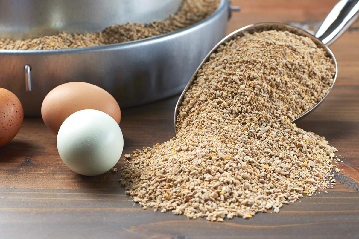 Purina Layena layer hen feed bag shown from an alternate angle.