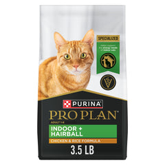 Purina Pro Plan Adult Indoor cat food bag shown from the front.