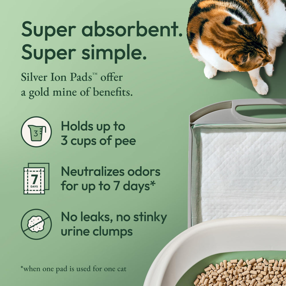 Purina Tidy Cats Breeze pad positioned beneath the pellets.