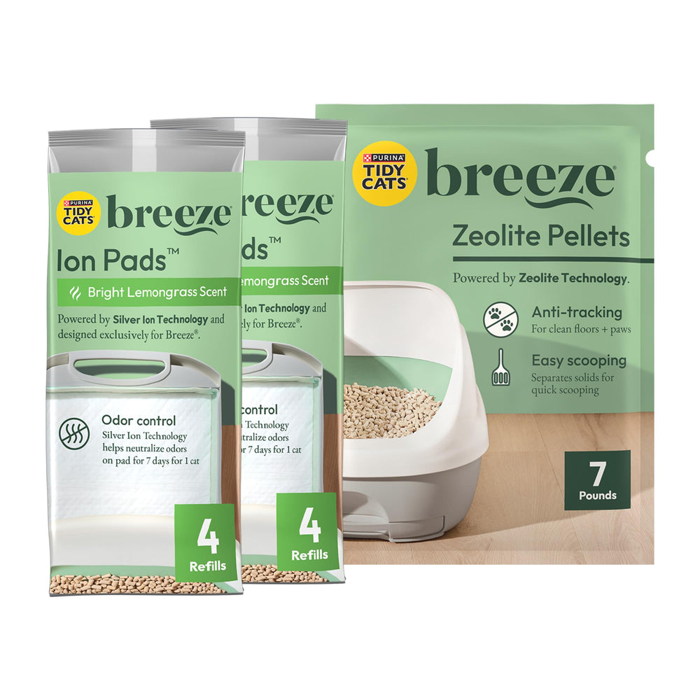 Purina Tidy Cats Breeze refill bundle shown in its box.