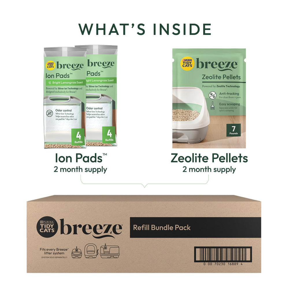 Purina Tidy Cats Breeze refill bundle shown from the side.