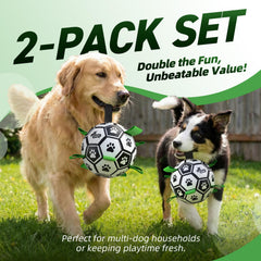 QDAN dog soccer ball close-up showing the grab strap.