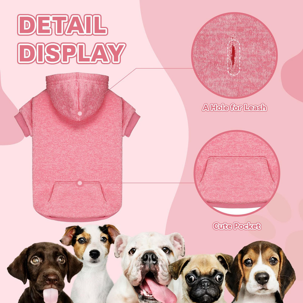 QDYU dog hoodie pocket shown in a close-up view.