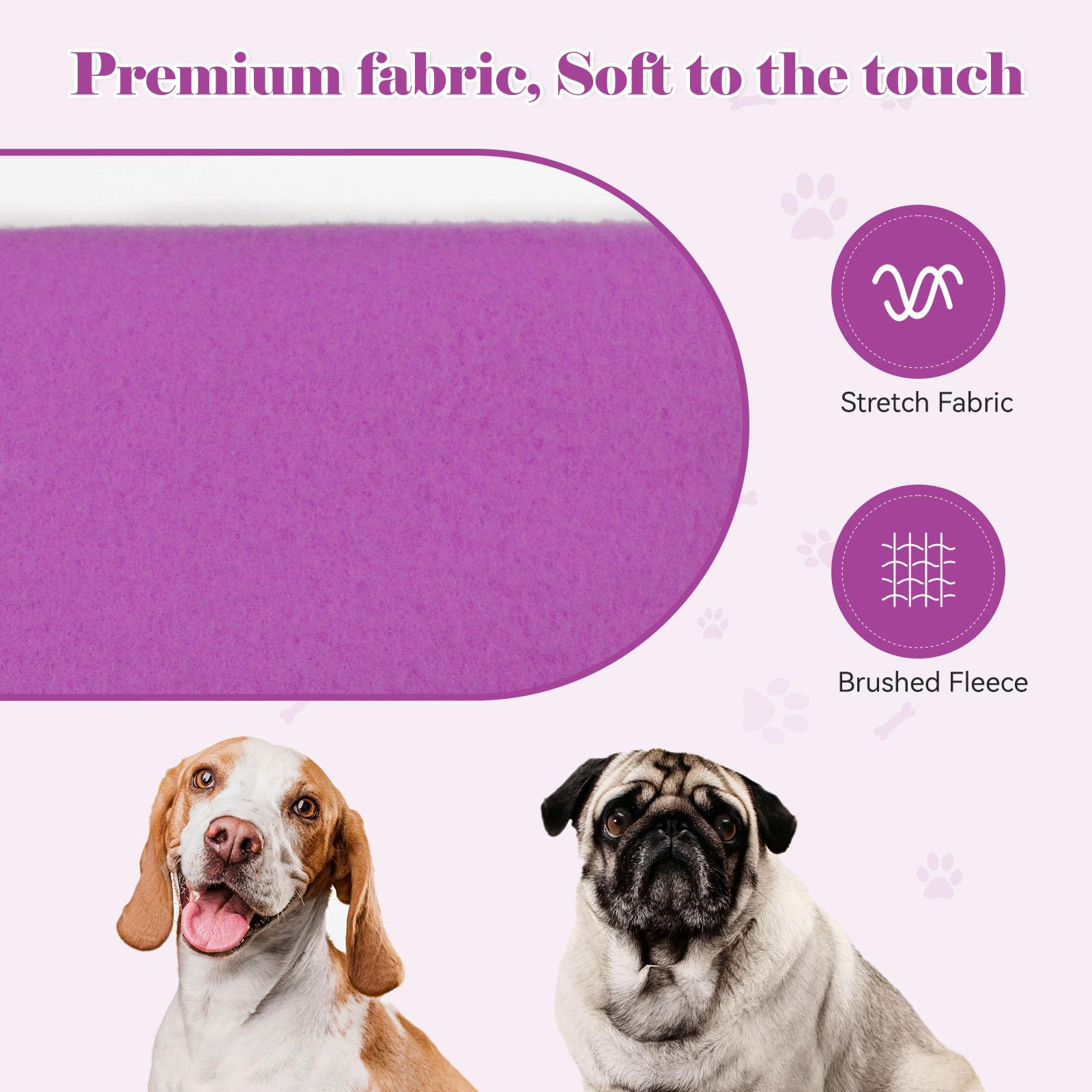 QDYU dog hoodie size chart showing neck, chest and back measurements.