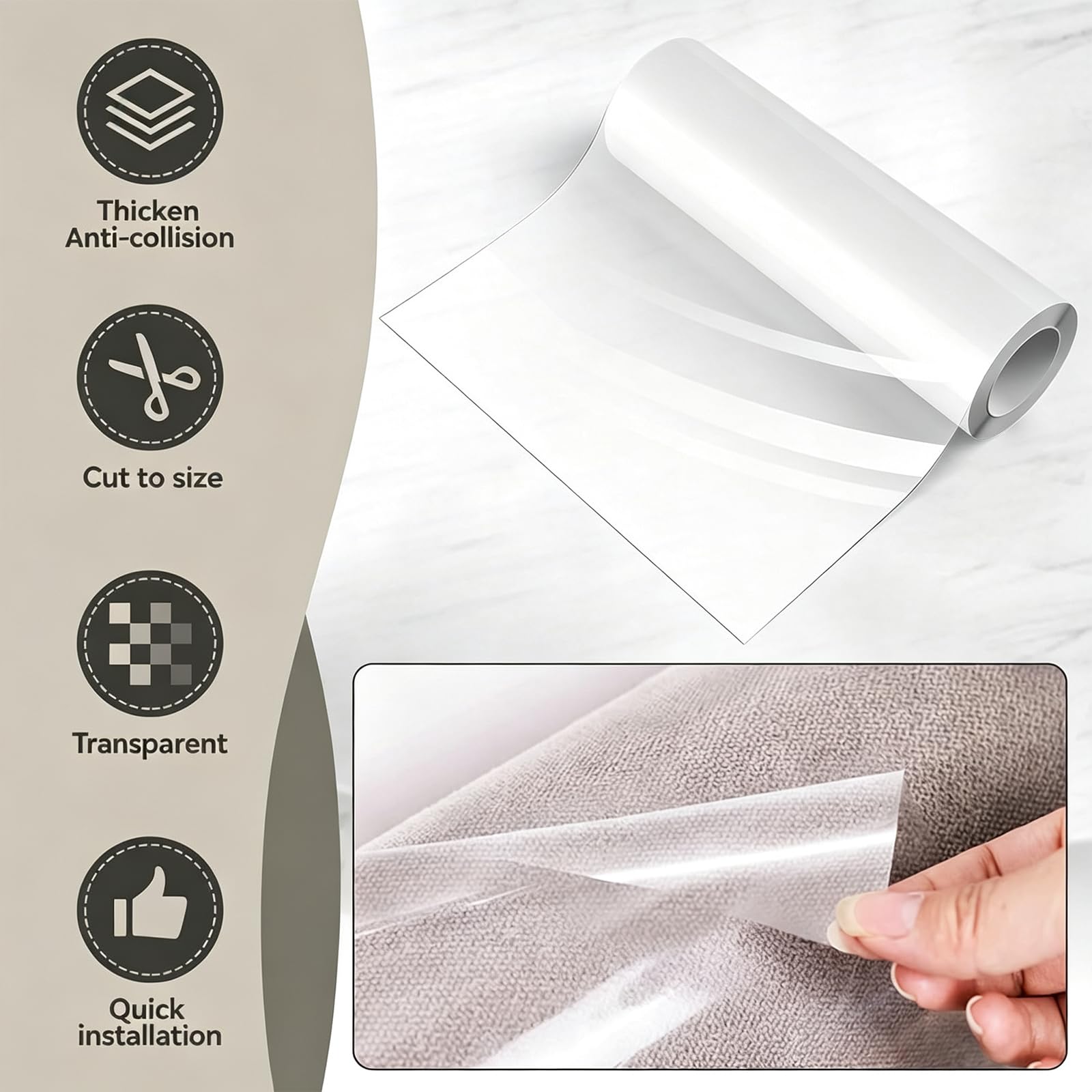 QianShouYan cat scratch furniture protector showing its single-sided adhesive surface.