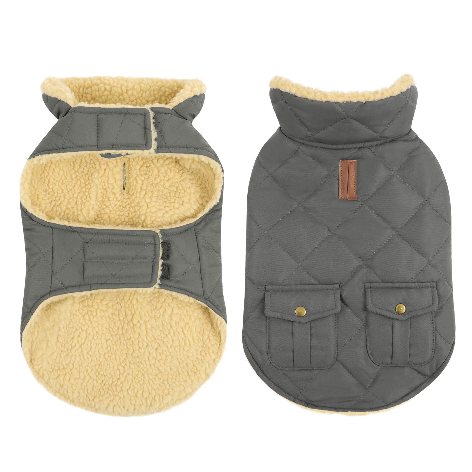 Queenmore dog winter coat shown from the front.