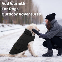 Queenmore dog winter coat showing its short plush sherpa lining.