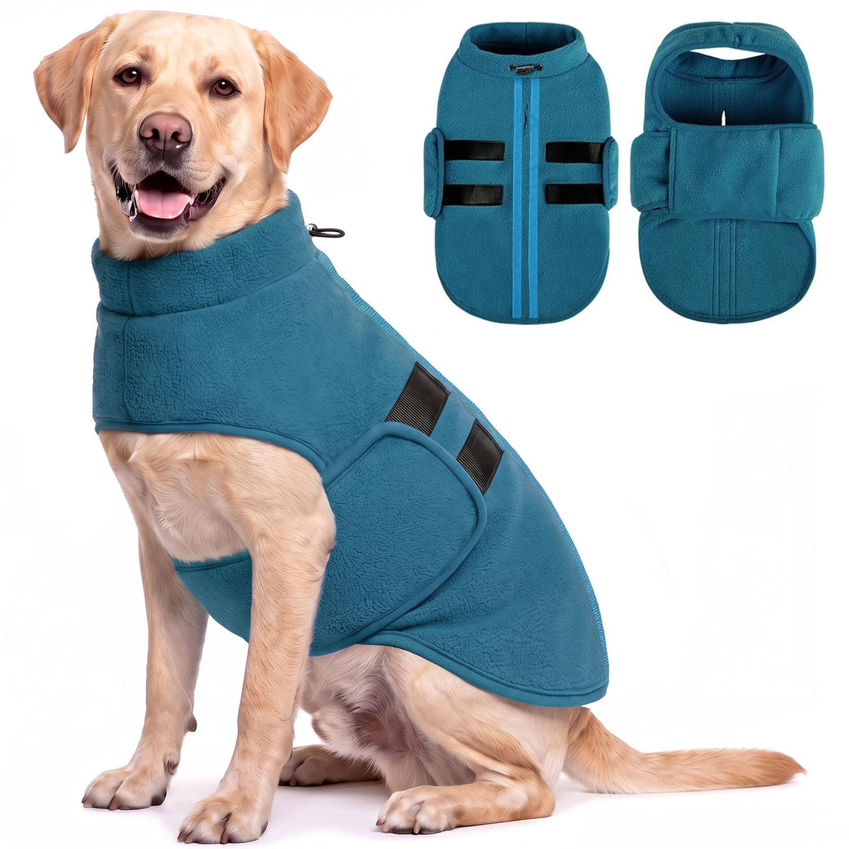 Queenmore dog fleece sweater shown from the front.
