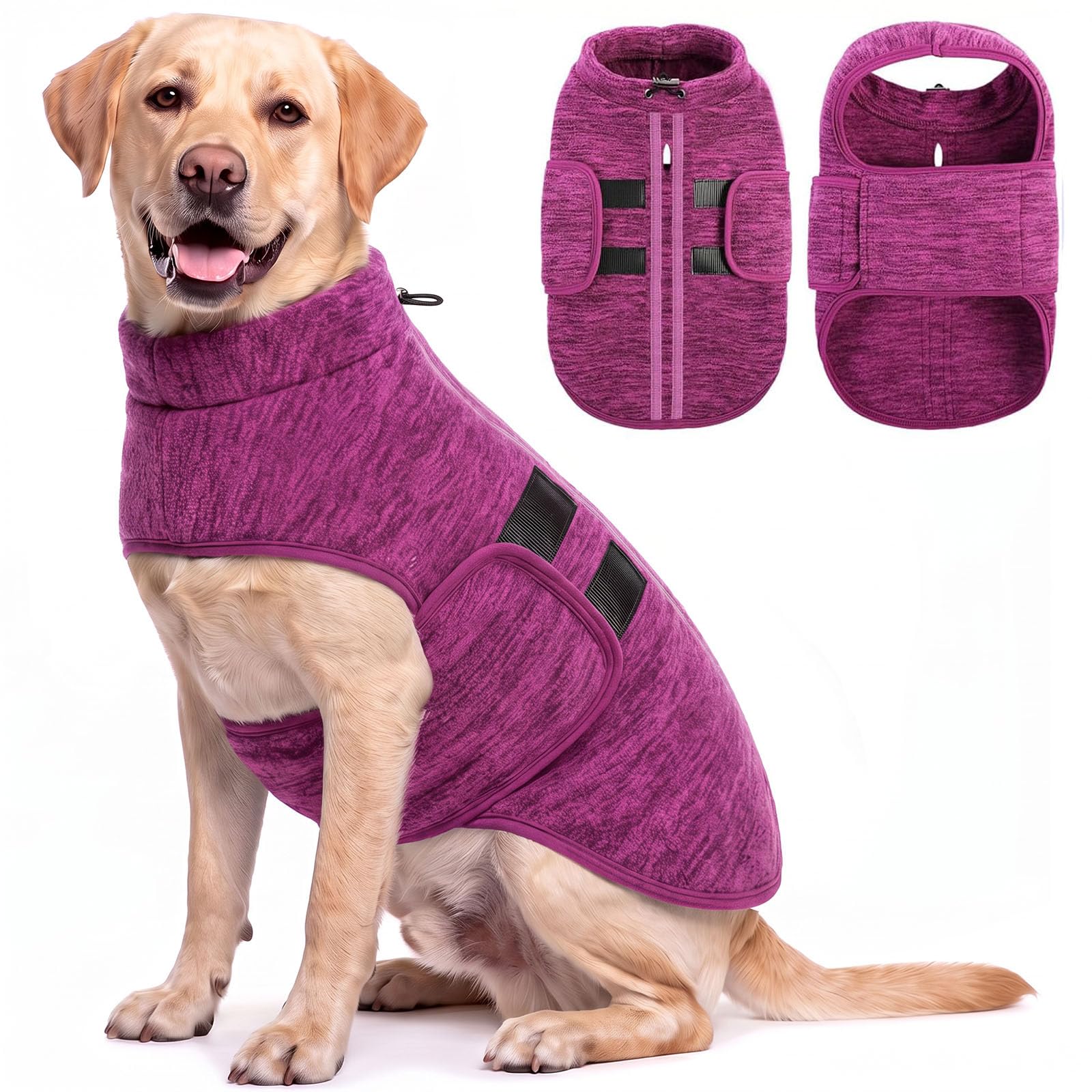 Queenmore dog fleece sweater shown from the front.